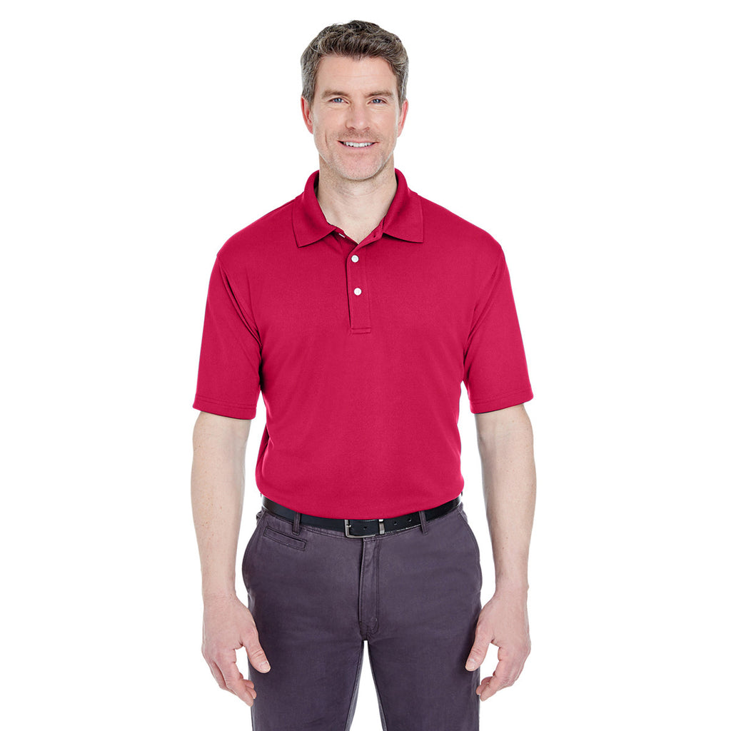 UltraClub Men's Cardinal Cool & Dry Stain-Release Performance Polo