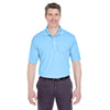 UltraClub Men's Columbia Blue Cool & Dry Stain-Release Performance Polo