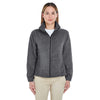 UltraClub Women's Charcoal Iceberg Fleece Full-Zip Jacket