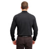 UltraClub Men's Black Long-Sleeve Classic Pique Polo