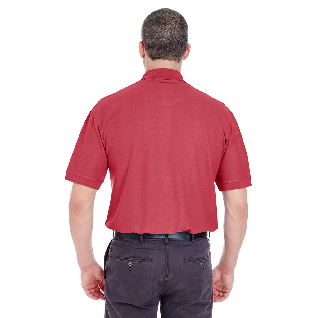 UltraClub Men's Cardinal Whisper Pique Polo