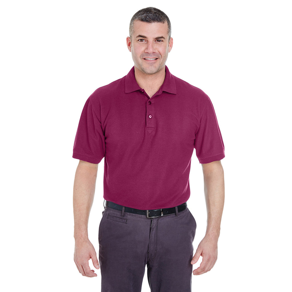 UltraClub Men's Wine Whisper Pique Polo