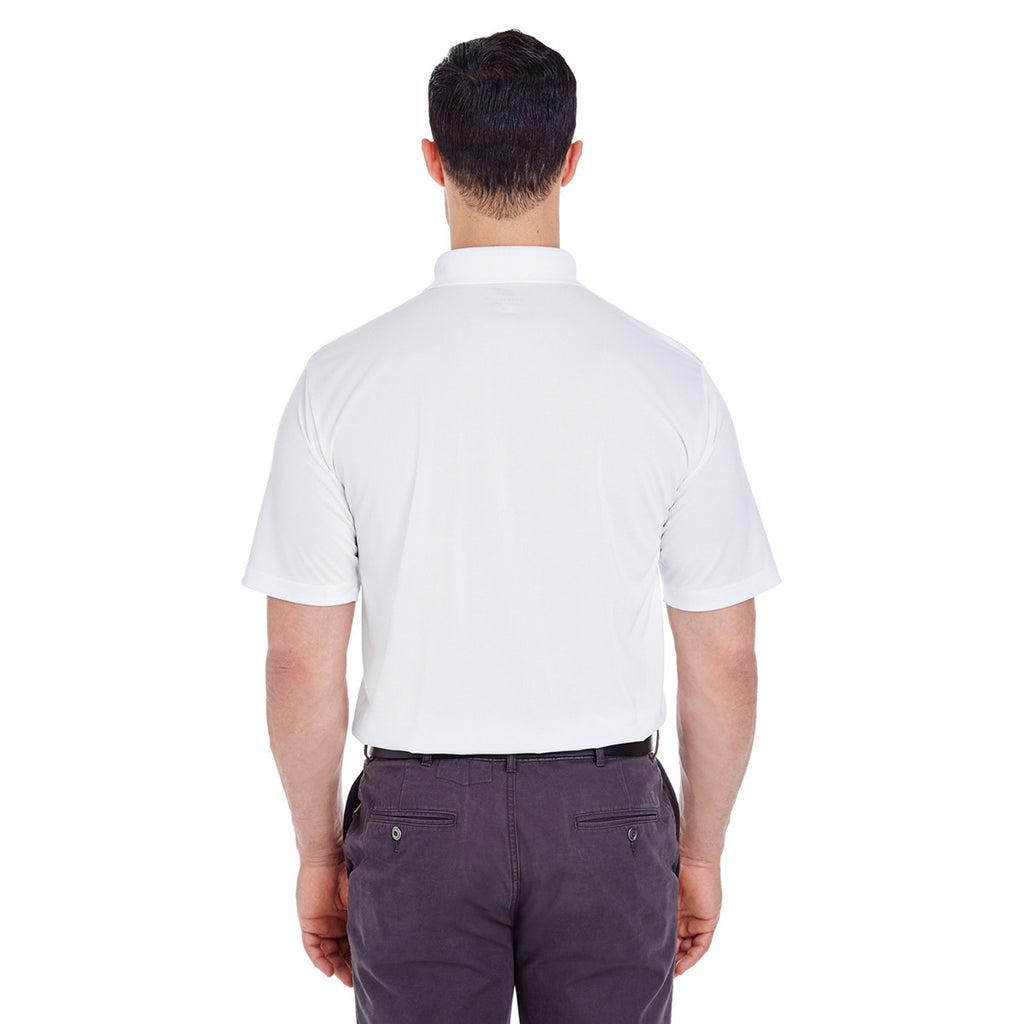 UltraClub Men's White Cool & Dry 8 Star Elite Performance Interlock Polo