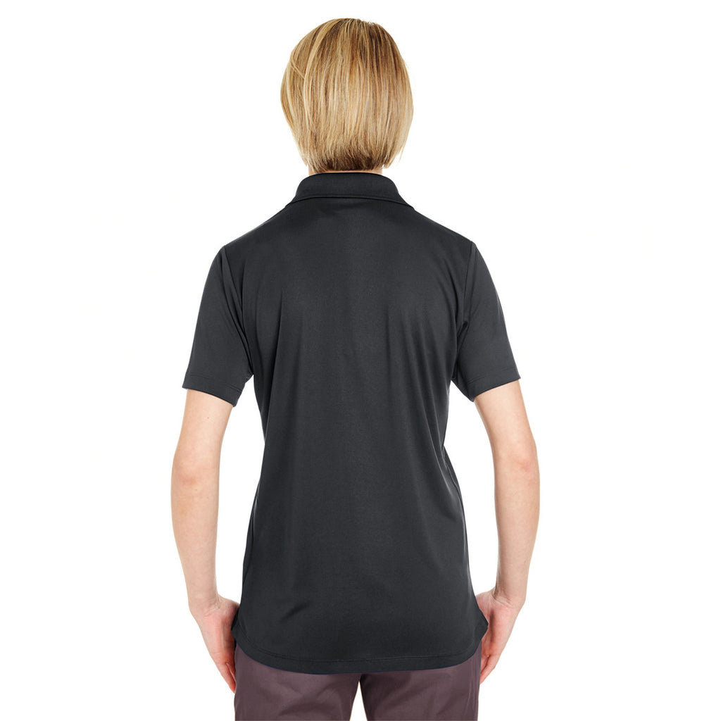 UltraClub Women's Black Cool & Dry 8 Star Elite Performance Interlock Polo