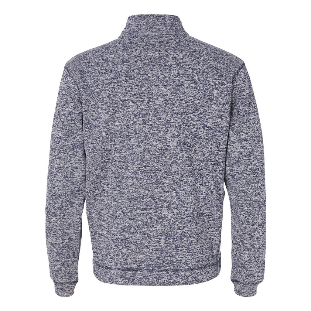 J. America Men's Navy Fleck Cosmic Fleece Quarter-Zip Pullover Sweatshirt