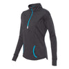 J. America Women's Onyx Fleck/Electric Blue Cosmic Fleece Quarter-Zip Pullover
