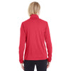 UltraClub Women's Red Heather Cool & Dry Heathered Performance Quarter-Zip