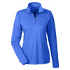 UltraClub Women's Royal Heather Cool & Dry Heathered Performance Quarter-Zip