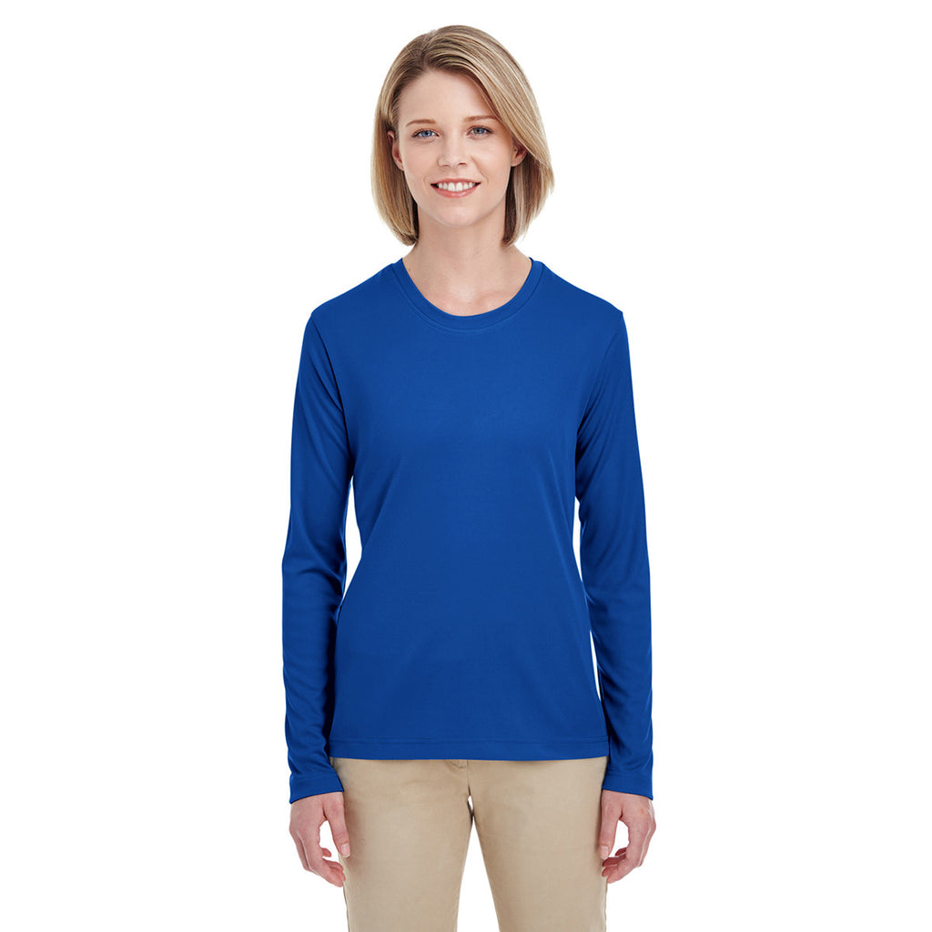 UltraClub Women's Royal Cool & Dry Performance Long-Sleeve Top