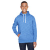 J. America Men's Royal Melange Fleece Hooded Pullover Sweatshirt