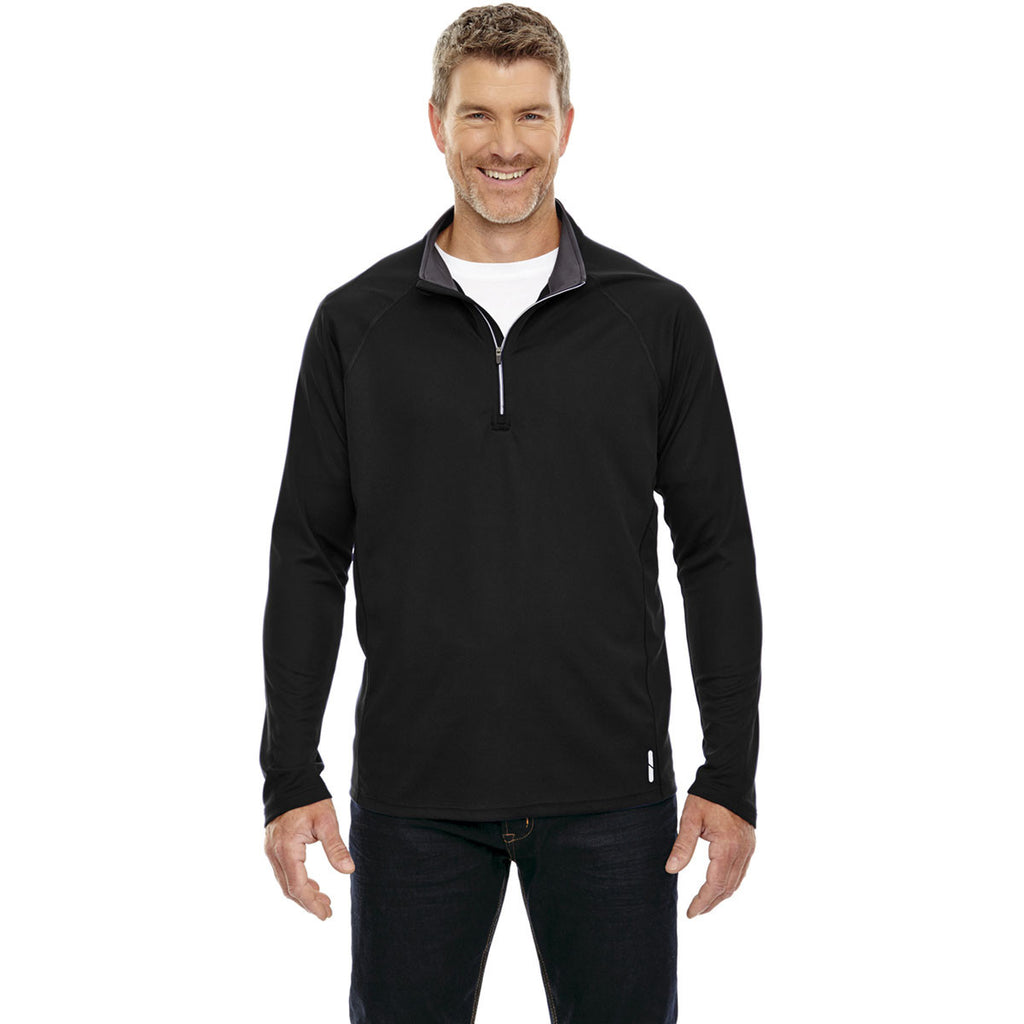 North End Men's Black Radar Half-Zip Performance Long-Sleeve Top