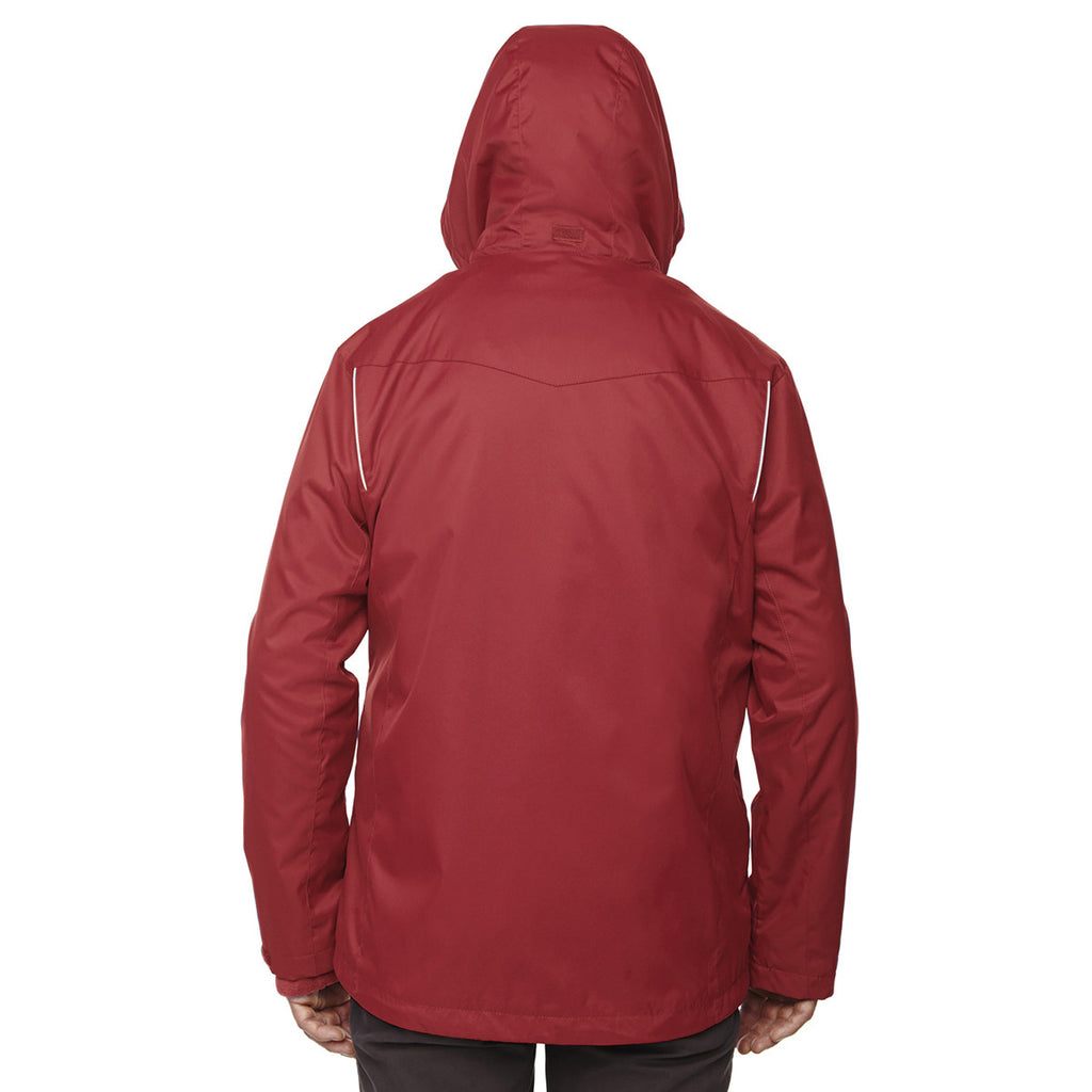 Core 365 Men's Classic Red Region 3-in-1 Jacket with Fleece Liner