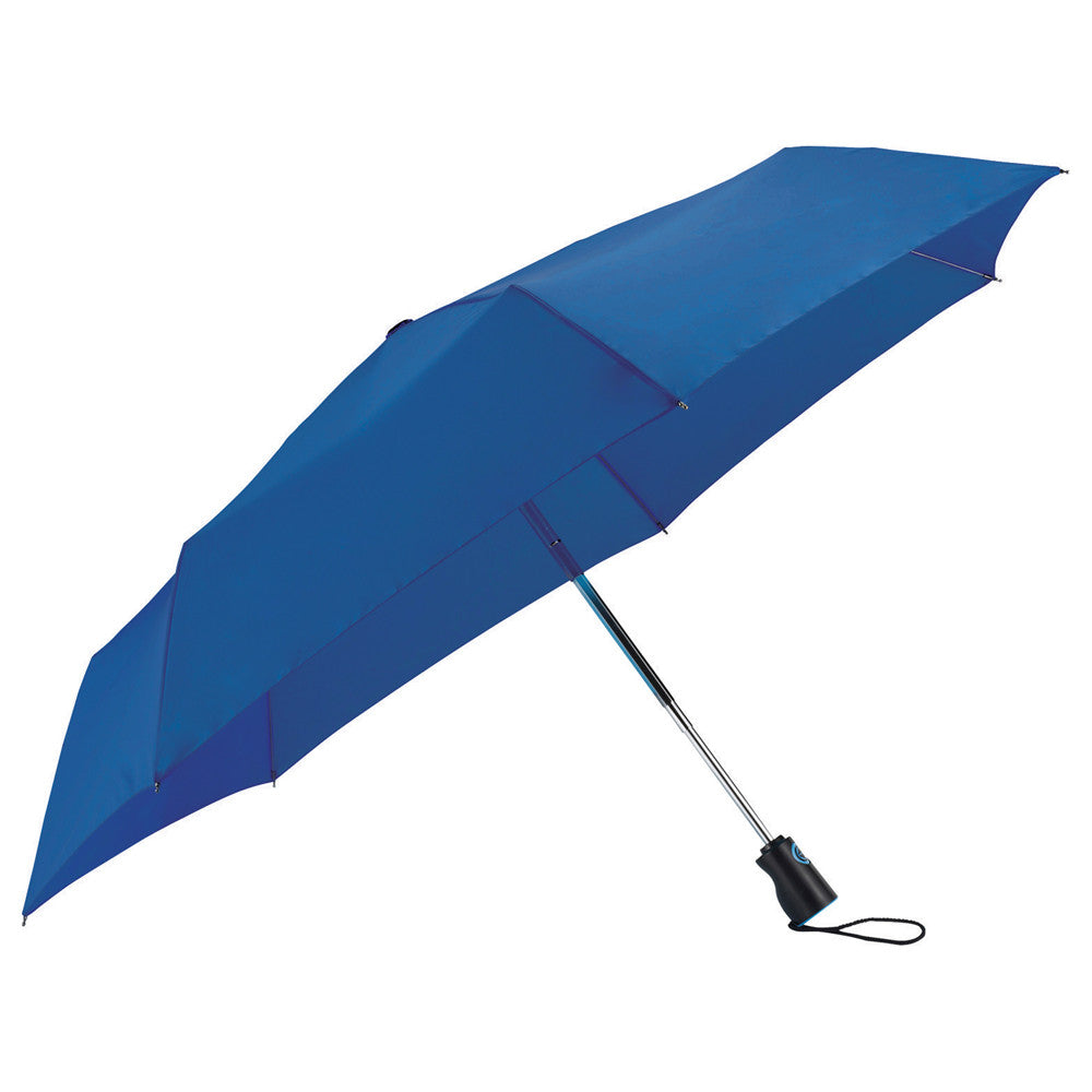 Totes Blue 44" 3 Section Auto Open/Close Umbrella