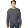 J. America Men's Black Triblend Triblend Fleece Crewneck Sweatshirt