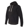 J. America Men's Solid Black Triblend Triblend Hooded Pullover Sweatshirt