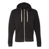 J. America Men's Solid Black Triblend Triblend Hooded Full-Zip Sweatshirt