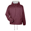 UltraClub Men's Burgundy Fleece-Lined Hooded Jacket