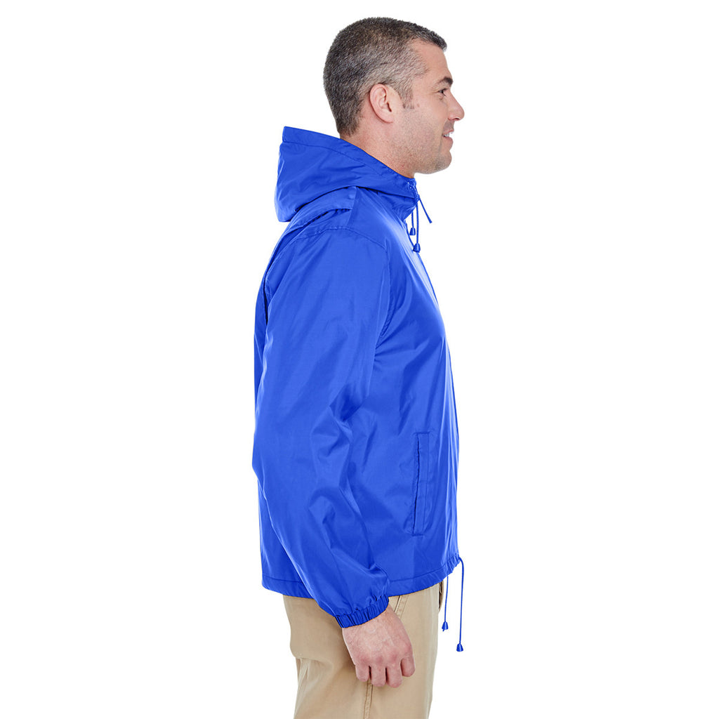 UltraClub Men's Royal Fleece-Lined Hooded Jacket