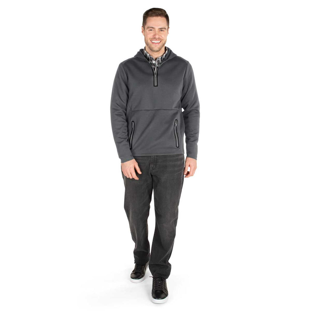 Charles River Unisex Grey/Black Seaport Quarter Zip Hoodie