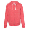 Jerzees Women's Red Snow Heather French Terry Full-Zip Hooded Sweatshirt