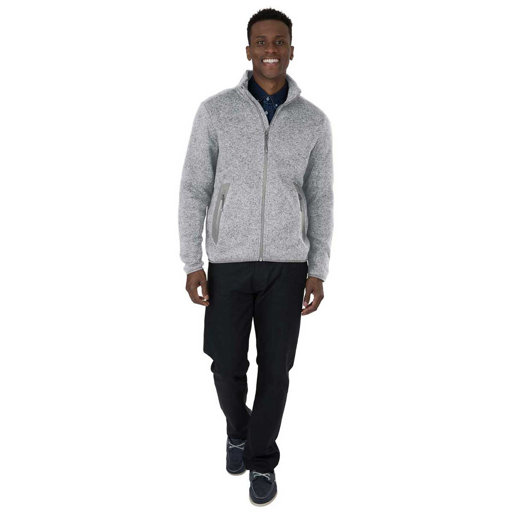 Charles River Men's Light Grey Heather Heathered Fleece Jacket