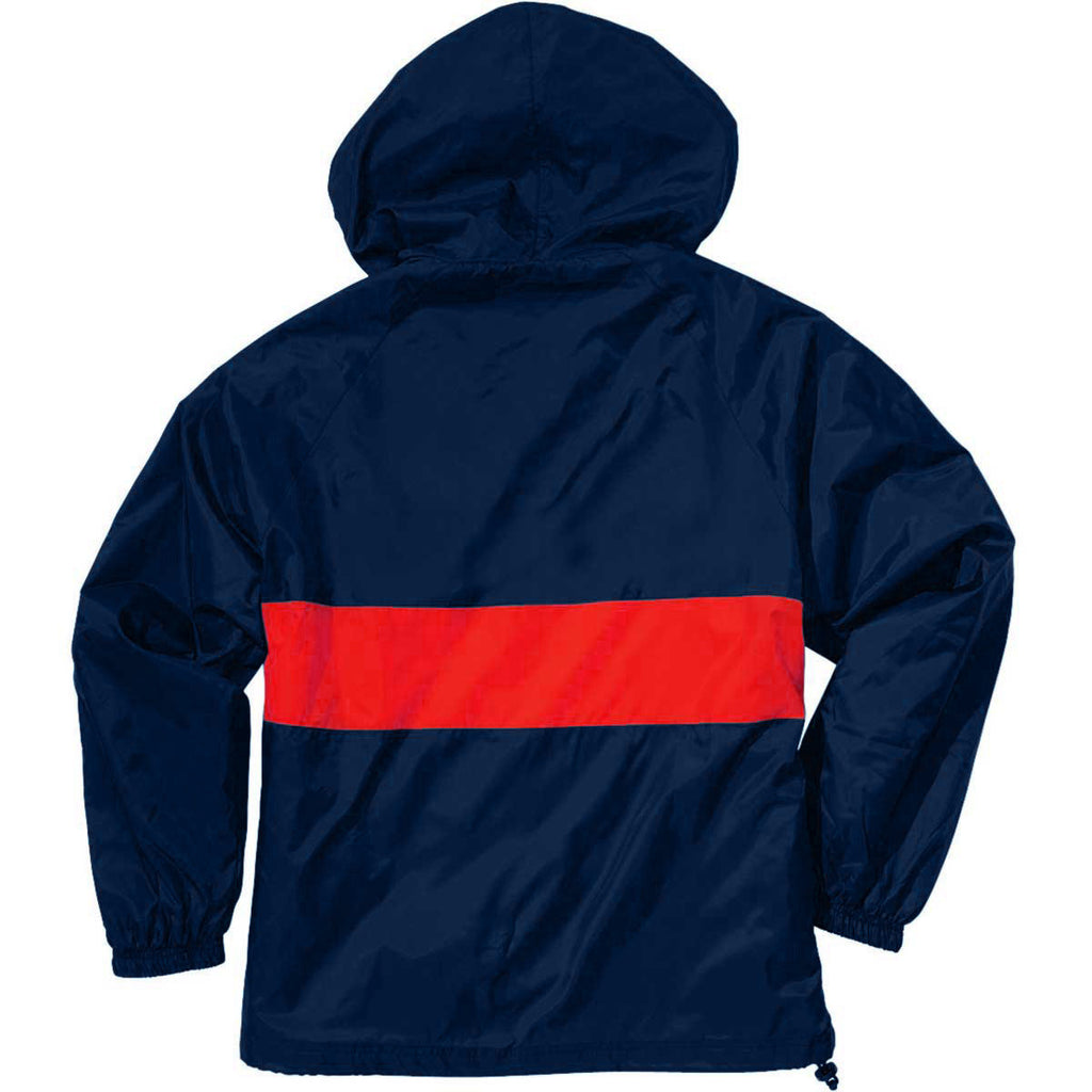 Charles River Unisex Navy/Red Classic Charles River Striped Pullover