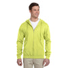 Jerzees Men's Safety Green 8 Oz. Nublend Fleece Full-Zip Hood