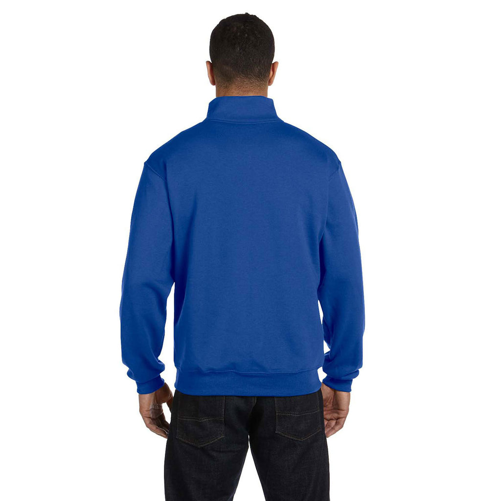 Jerzees Men's Royal 8 Oz. Nublend Quarter-Zip Cadet Collar Sweatshirt