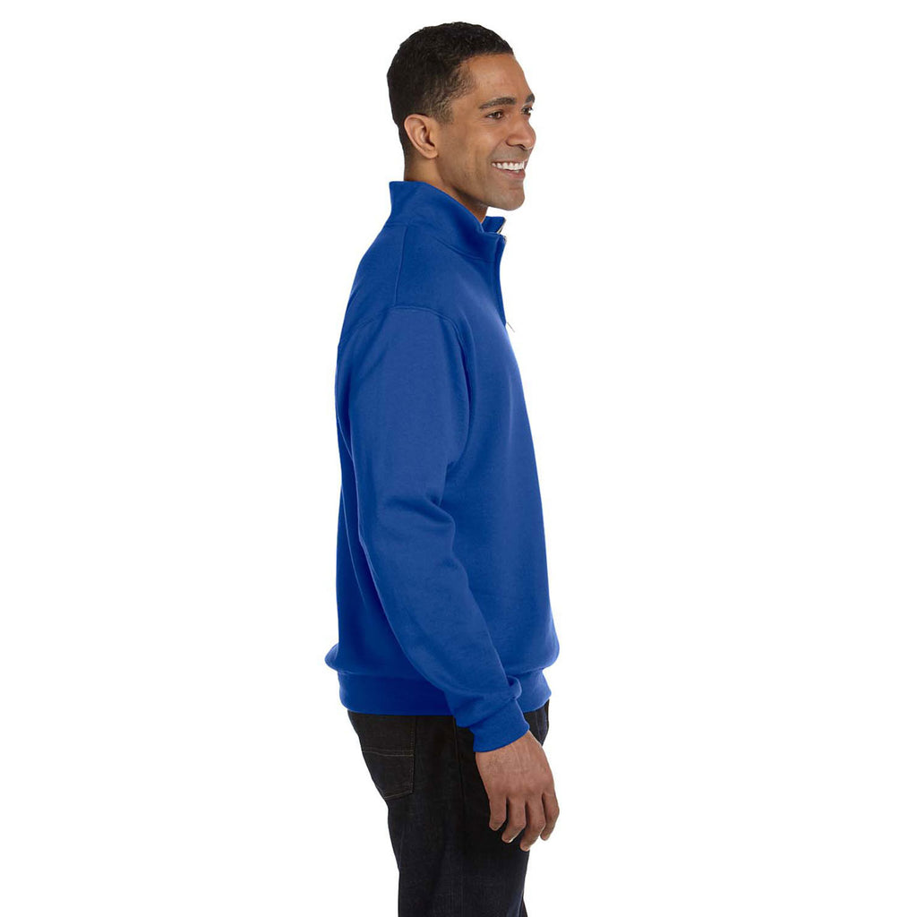 Jerzees Men's Royal 8 Oz. Nublend Quarter-Zip Cadet Collar Sweatshirt