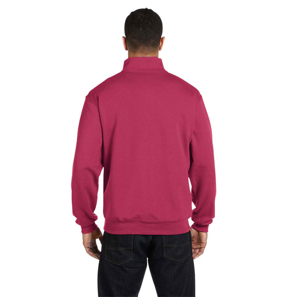 Jerzees Men's Vintage Heather Red 8 Oz. Nublend Quarter-Zip Cadet Collar Sweatshirt