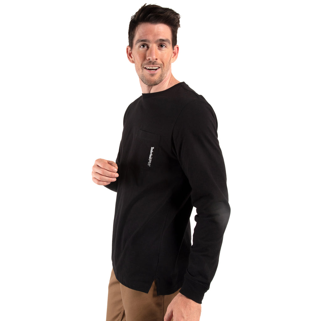 Timberland Men's Jet Black PRO Base Plate Long-Sleeve T-Shirt