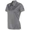 adidas Women's Grey Five/Black 3 Stripe Shoulder Sport Polo