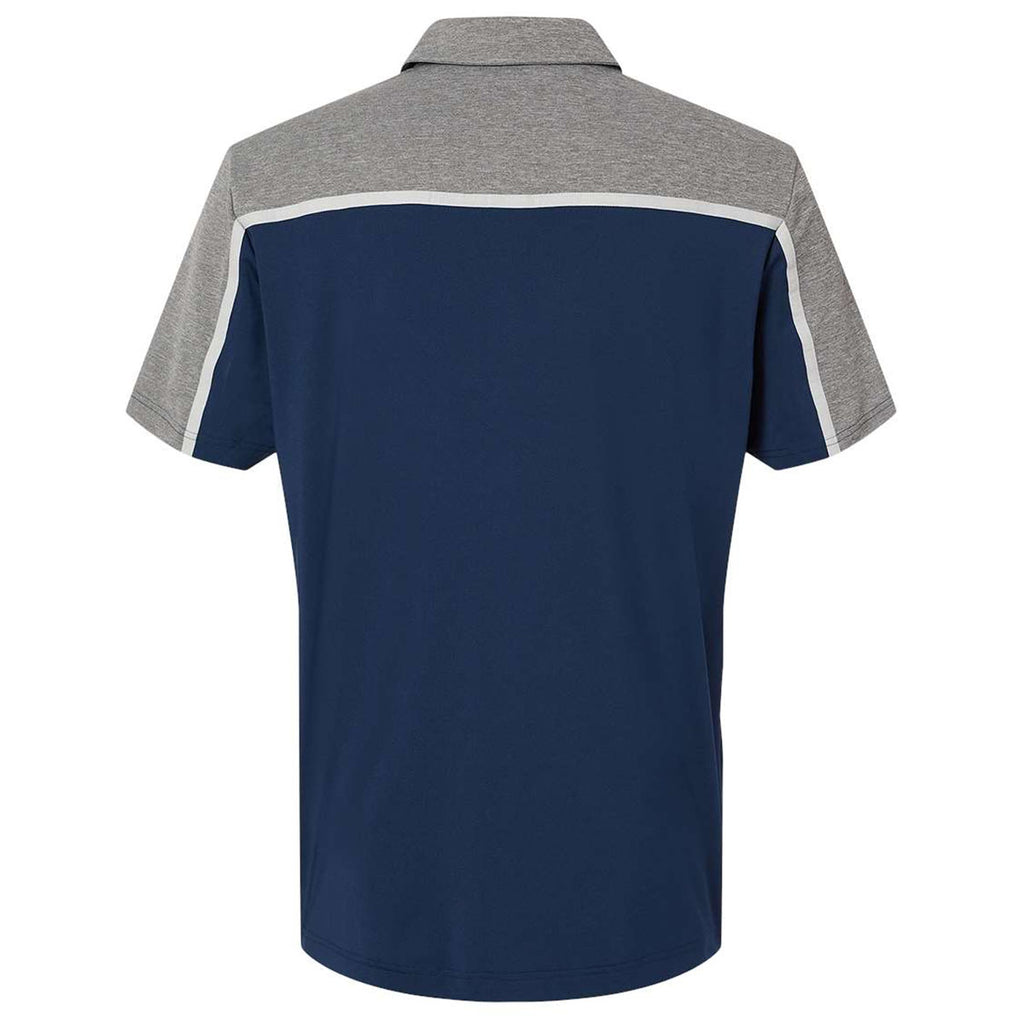 Adidas Men's Collegiate Navy/Grey Two/Grey Five Melange Ultimate Colorblocked Polo