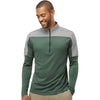 adidas Men's Green Oxide/Grey Three Melange Lightweight Quarter Zip Pullover