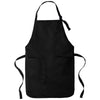 Port Authority Black Full-Length Two-Pocket Bib Apron