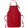 Port Authority Red Full-Length Two-Pocket Bib Apron