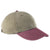 Adams Men's Khaki/Burgandy 6-Panel Low-Profile Washed Pigment-Dyed Cap