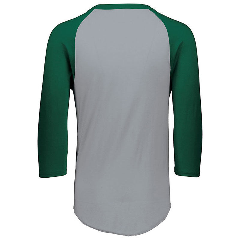 Augusta Sportswear Men's Athletic Heather/Dark Green 3/4-Sleeve Baseball Jersey