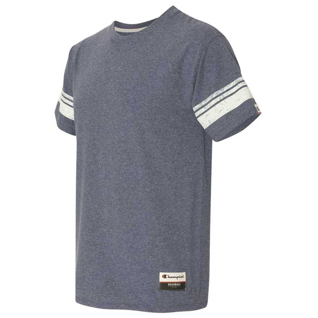 Champion Men's Navy Heather Originals Triblend Varsity Tee