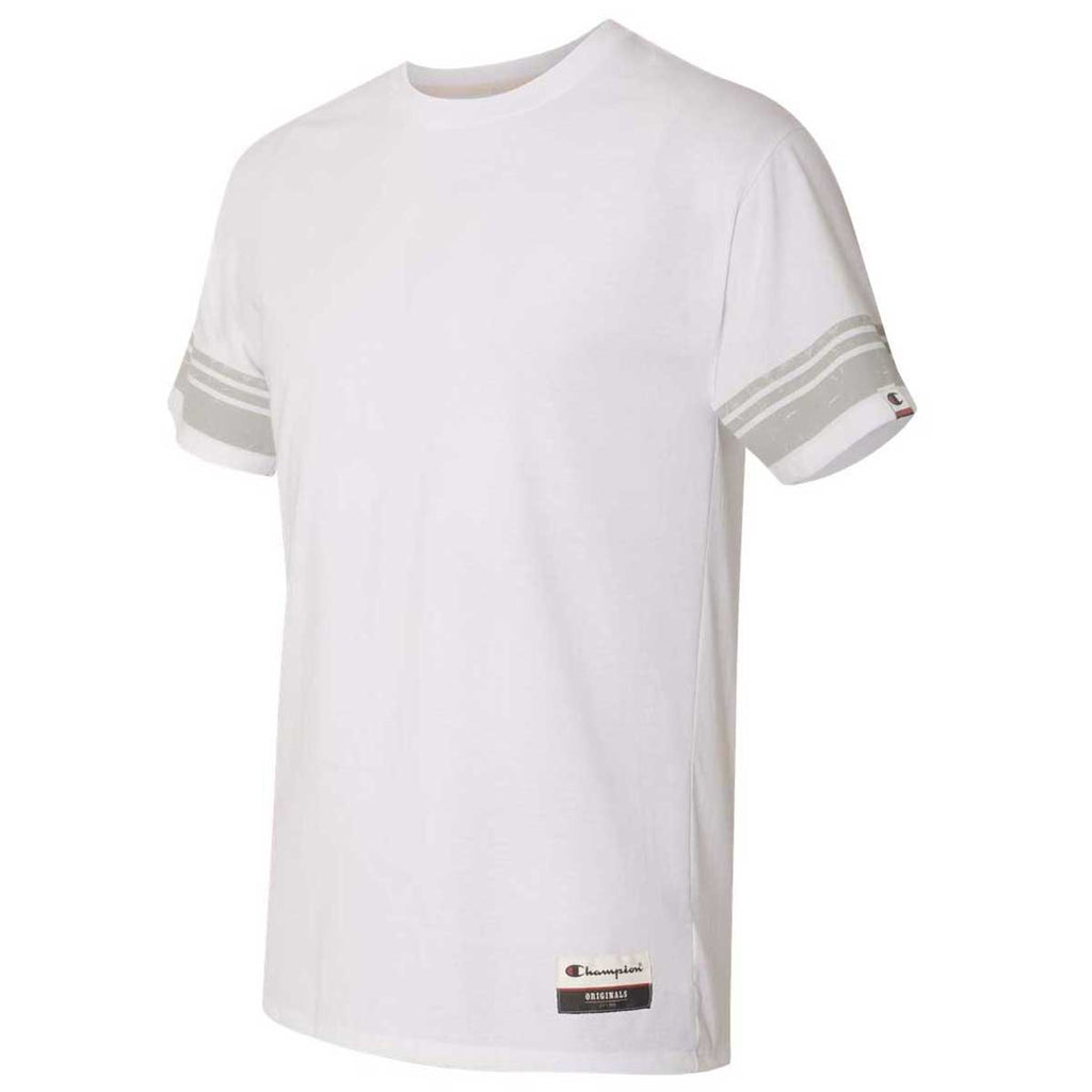 Champion Men's White Originals Triblend Varsity Tee