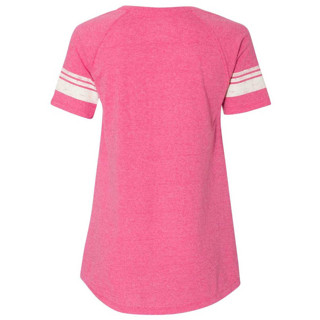 Champion Women's Lotus Pink Heather Originals Triblend Varsity Tee