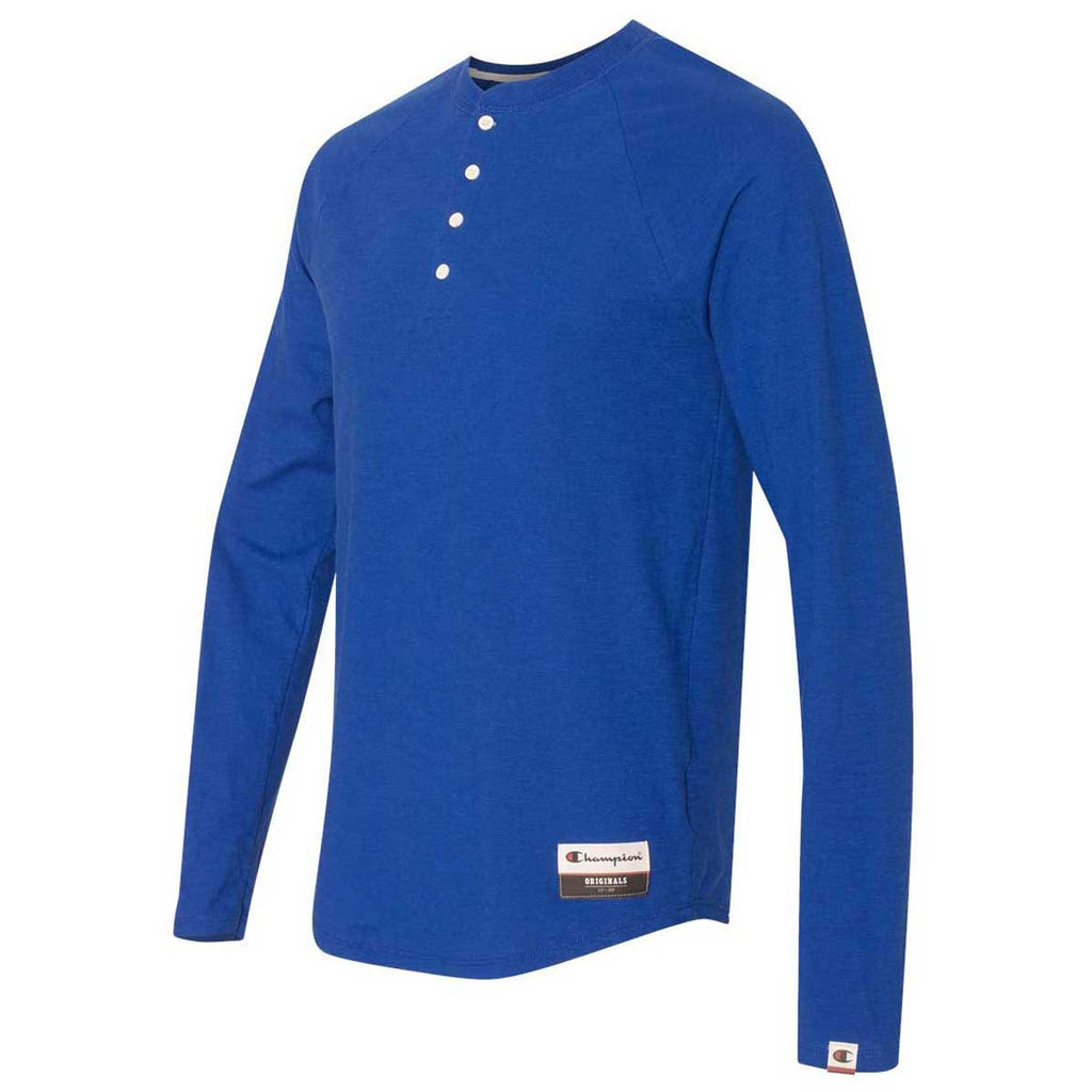 Champion Men's Athletic Royal Originals Slub Henley