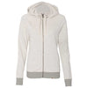 Champion Women's Oatmeal Heather/Oxford Grey Originals French Terry Hooded Full-Zip