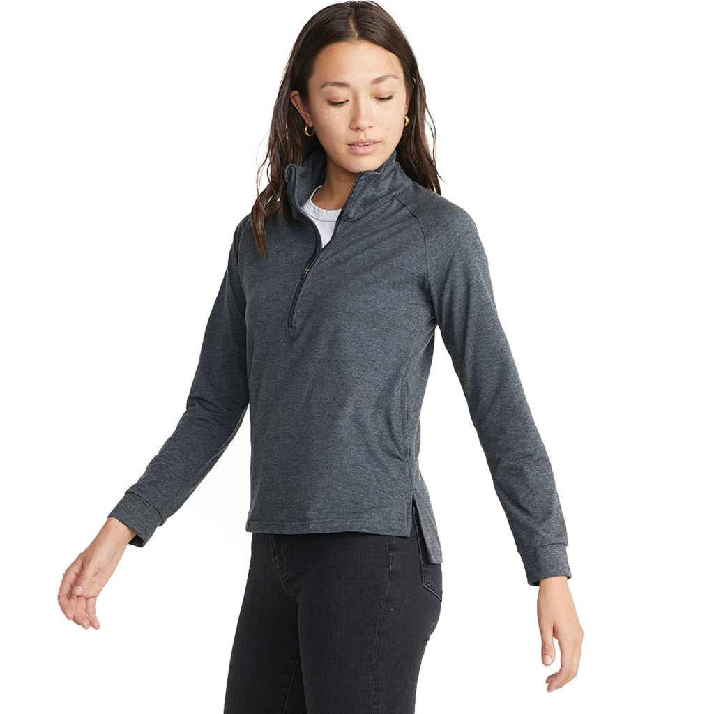 Marine Layer Women's Charcoal Re-Spun Sport Quarter Zip