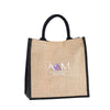 Perfect Line Black Jute Shopper Tote