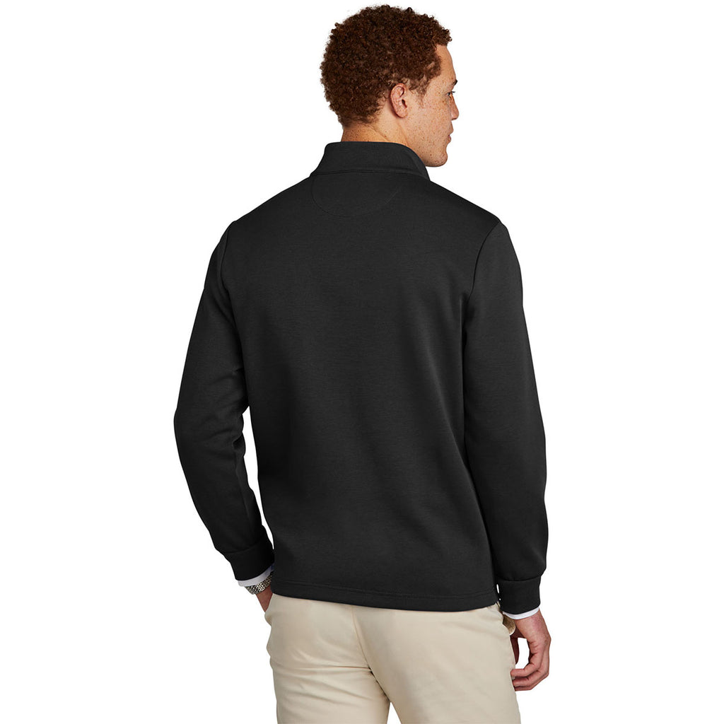 Brooks Brothers Men's Deep Black Double Knit Quarter Zip