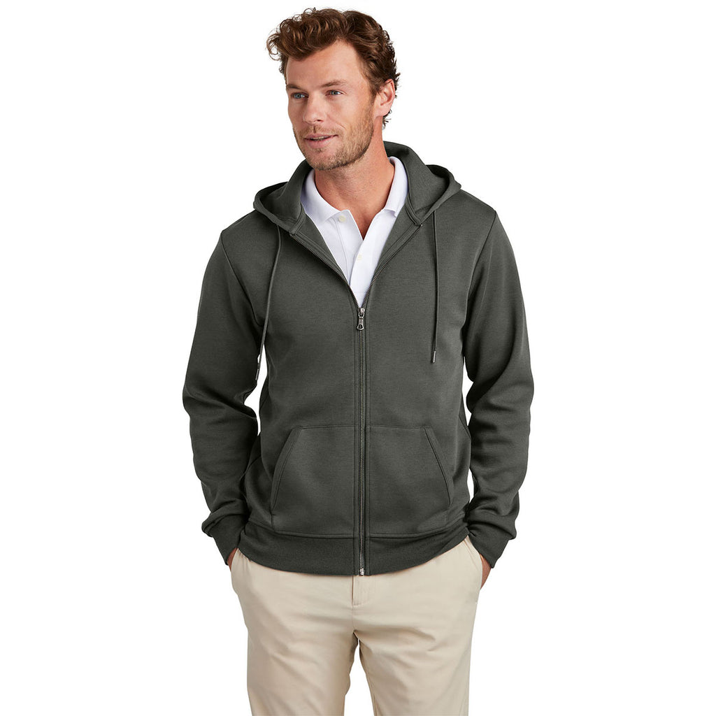 Brooks Brothers Men's Windsor Grey Double-Knit Full Zip Hoodie