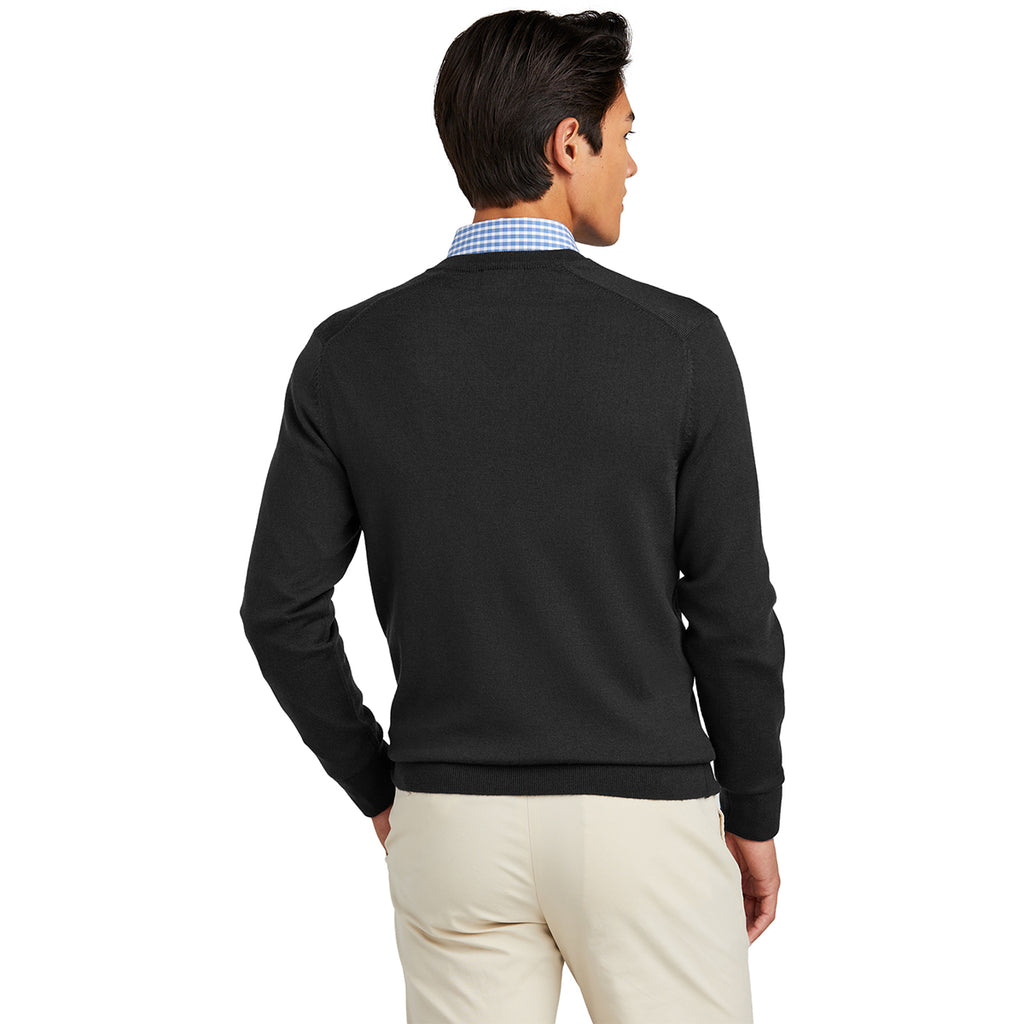 Brooks Brothers Men's Deep Black Washable Merino V-Neck Sweater