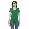 American Apparel Women's Kelly Green Poly-Cotton Short Sleeve Crewneck T-Shirt