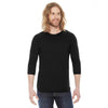 American Apparel Unisex Black Poly-Cotton Baseball Raglan Tee